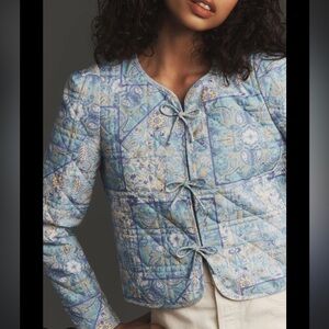 Dolan Left Coast Floral Blue Quilted Jacket